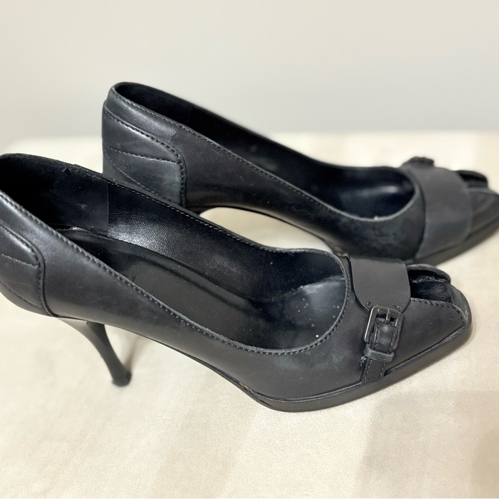 Gucci Black Peep-Toe Heels
